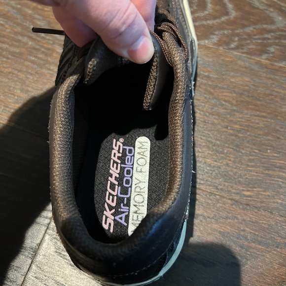 Brown Skechers Leather Running Shoes - Picture 3 of 6